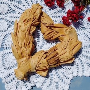 Vintage HTF Corn Husk Heart Wreath